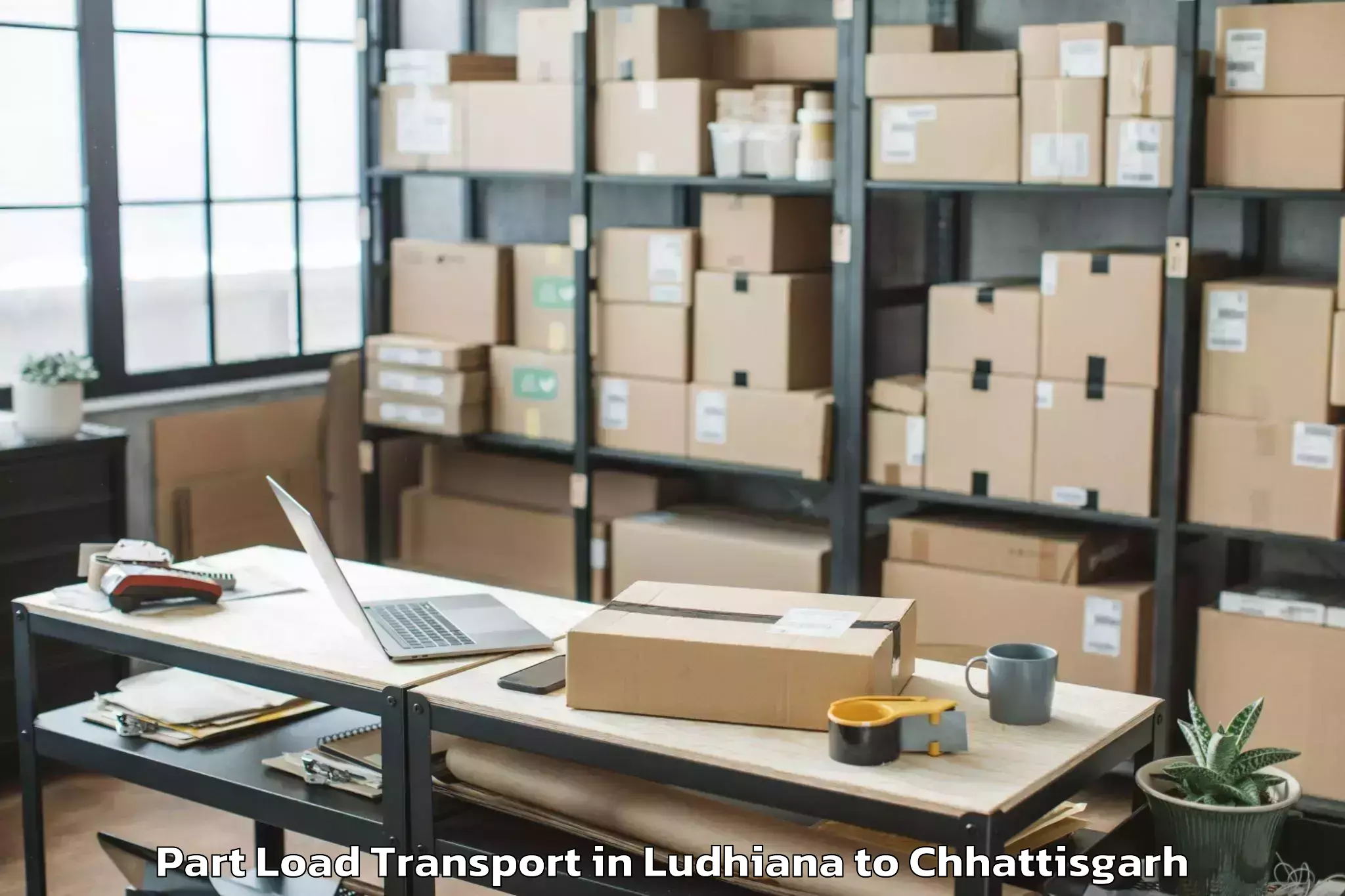 Leading Ludhiana to Gharghoda Part Load Transport Provider